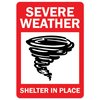 Signmission Public Safety, 7" Height, Peel And Stick Wall Graphic, 10" X 7", Severe Weather Shelter In Place OS-NS-RD-710-25540